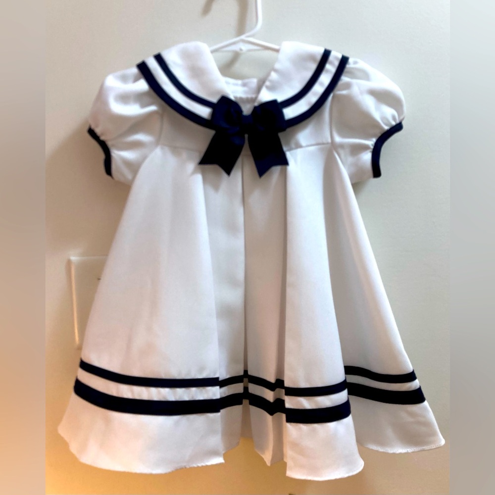 Rare Editions Sailor Dress White & Navy Sailor Dress Patriot Dress